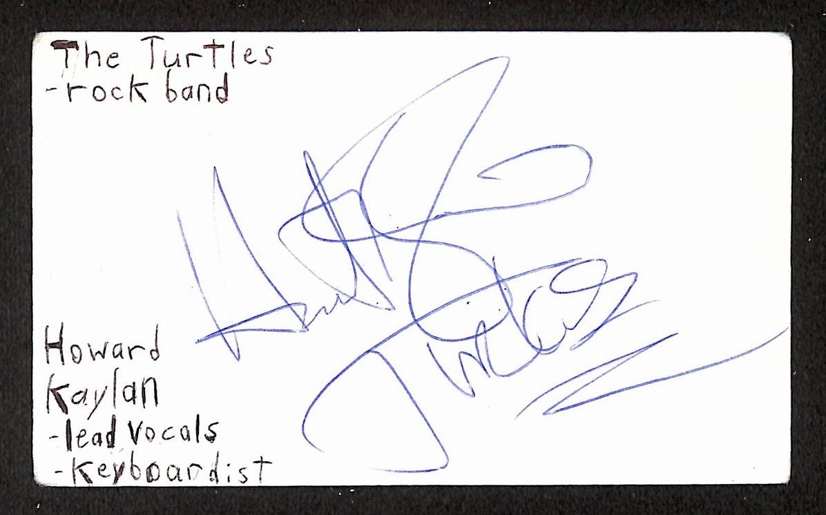 Howard Kaylan Autographed/Signed 3x5 Index Card Musician JSA BA209553