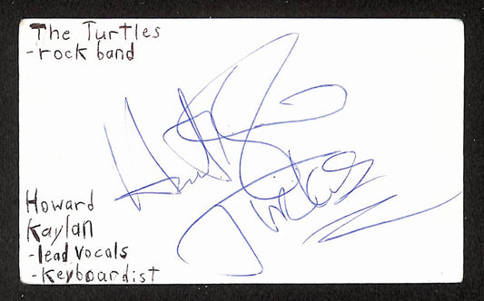 Howard Kaylan Autographed/Signed 3x5 Index Card Musician JSA BA209553