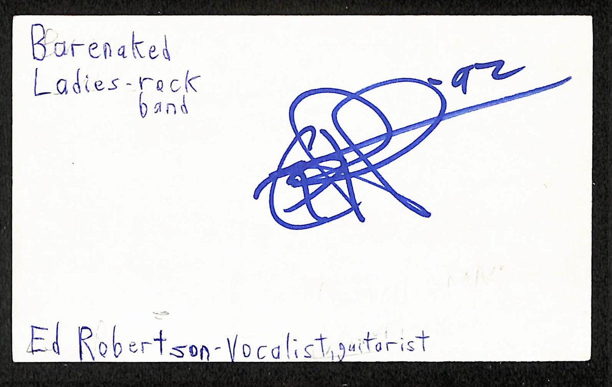 Ed Robertson Autographed/Signed 3x5 Index Card Barenaked Ladies JSA BA209555