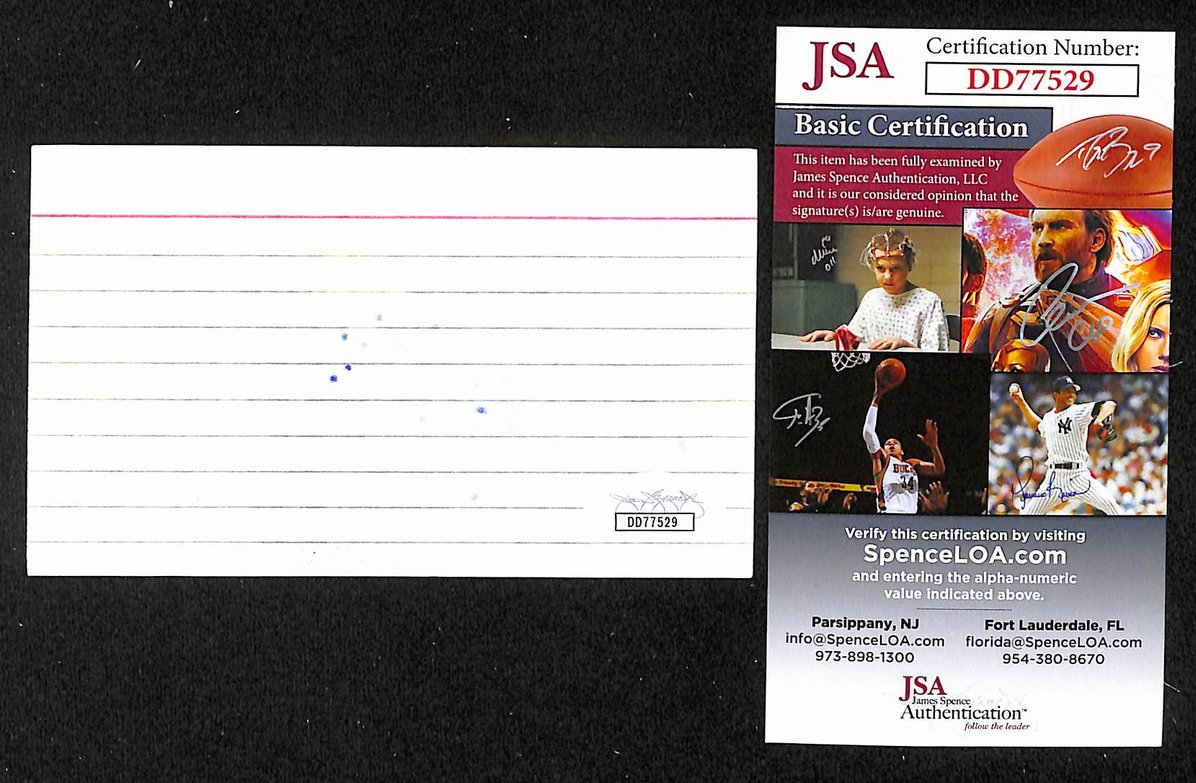 Nelly Furtado Autographed/Signed 3x5 Index Card Singer Songwriter JSA BA209558