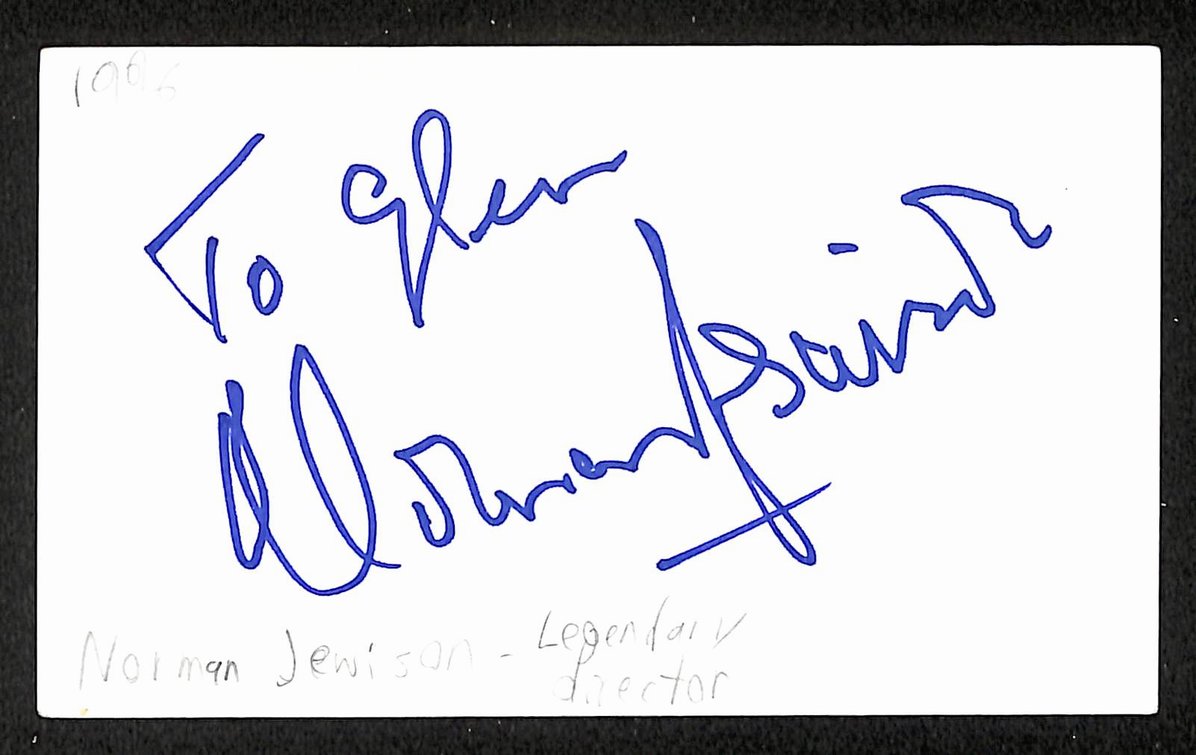 Norman Jewison Autographed/Signed 3x5 Index Card Filmmaker JSA BA209561