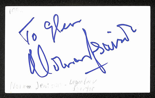 Norman Jewison Autographed/Signed 3x5 Index Card Filmmaker JSA BA209561