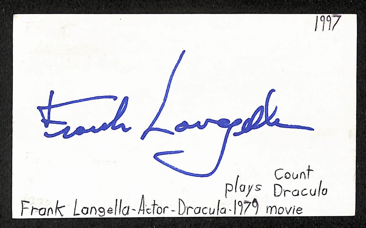Frank Langella Autographed/Signed 3x5 Index Card Actor JSA BA209562