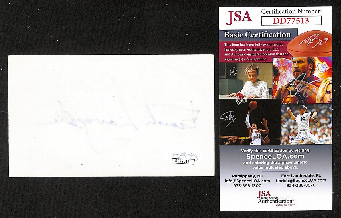 Frank Langella Autographed/Signed 3x5 Index Card Actor JSA BA209562
