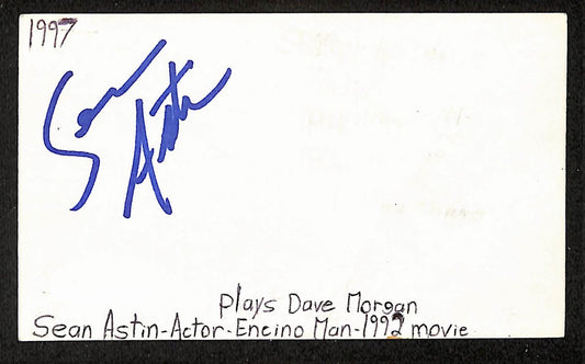 Sean Astin Autographed/Signed 3x5 Index Card Goonies JSA BA209563