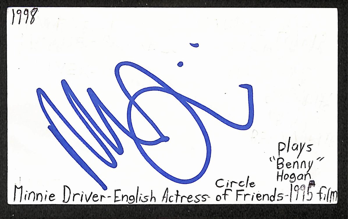 Minnie Driver Autographed/Signed 3x5 Index Card Actress JSA BA209565