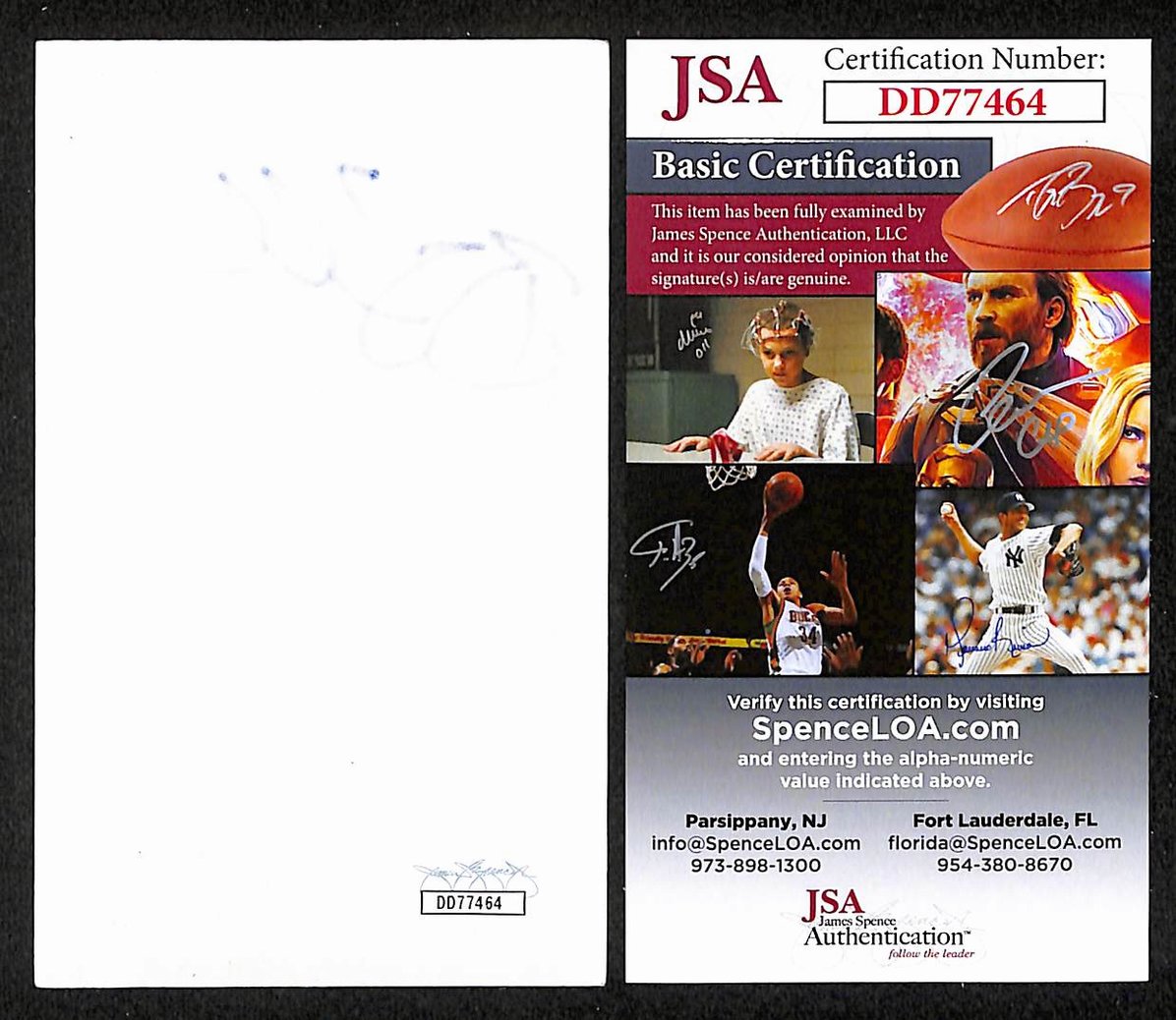 Brent Seabrook Autographed/Signed 3x5 Index Card Blackhawks JSA BA209570