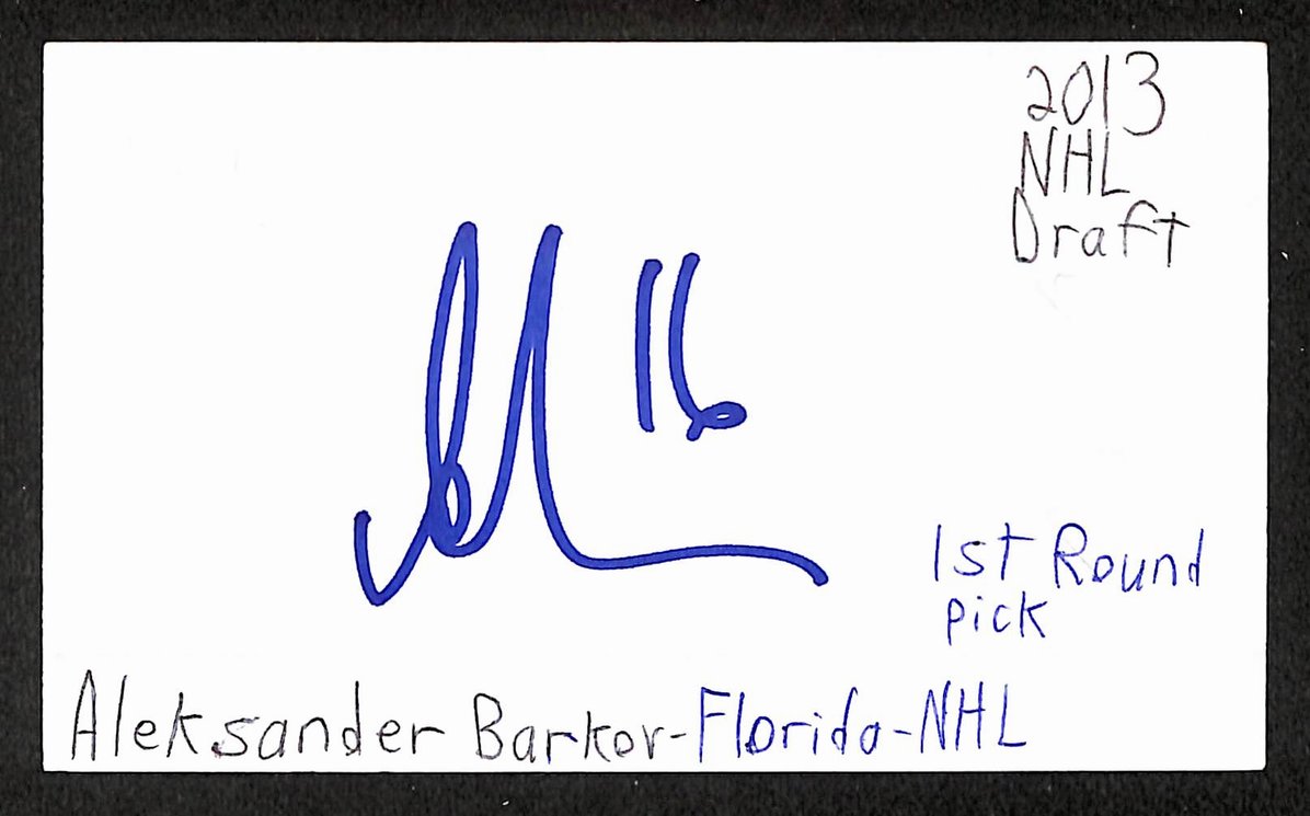Aleksander Barkov Autographed/Signed 3x5 Index Card Panthers JSA BA209573