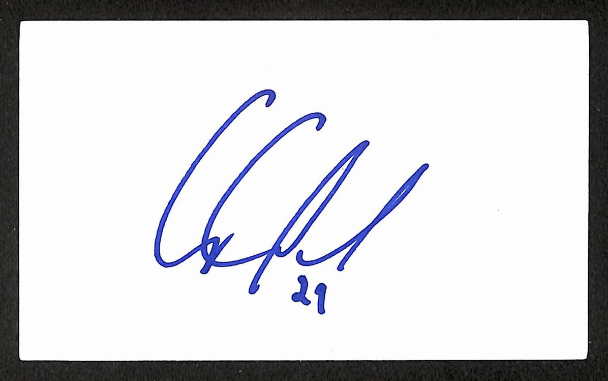 Corey Crawford Autographed/Signed 3x5 Index Card Blackhawks JSA BA209576