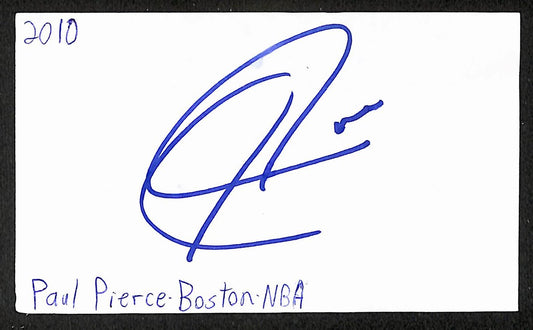 Paul Pierce HOF Autographed/Signed 3x5 Index Card Celtics JSA BA209577