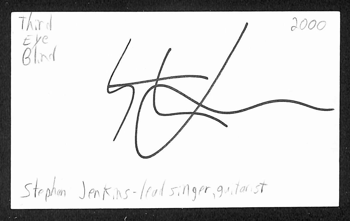 Stephan Jenkins Autographed/Signed 3x5 Index Card Third Eye Blind JSA BA209583