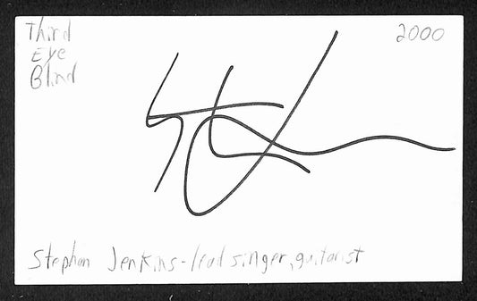Stephan Jenkins Autographed/Signed 3x5 Index Card Third Eye Blind JSA BA209583