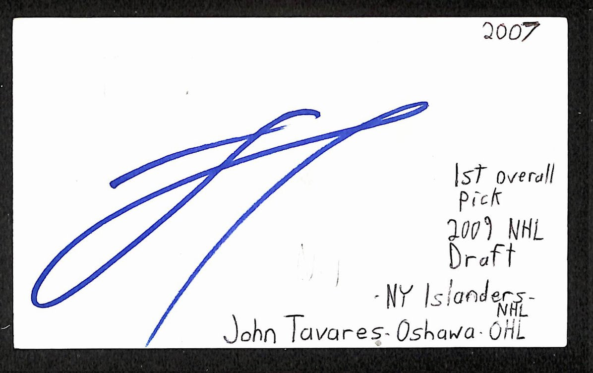 John Tavares Autographed/Signed 3x5 Index Card Islanders JSA BA209588