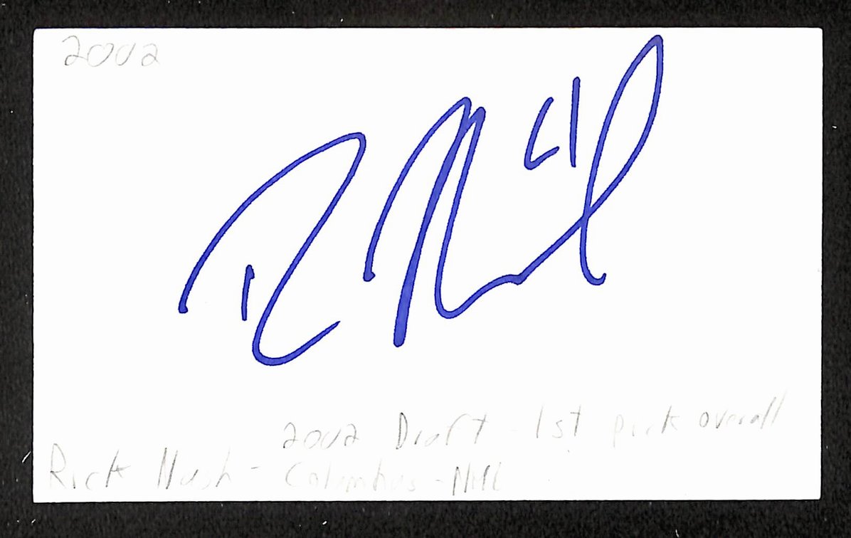Rick Nash Autographed/Signed 3x5 Index Card Blue Jackets JSA BA209589