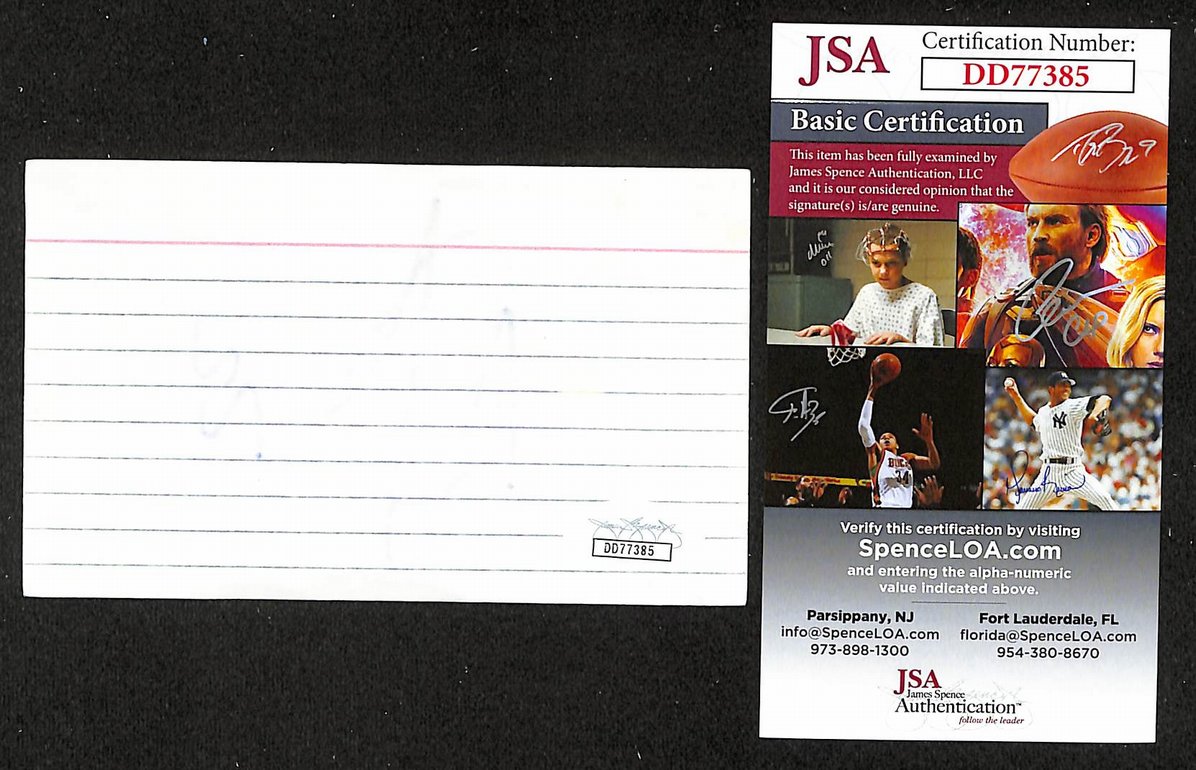Nathan MacKinnon Autographed/Signed 3x5 Index Card Avalanche JSA BA209595