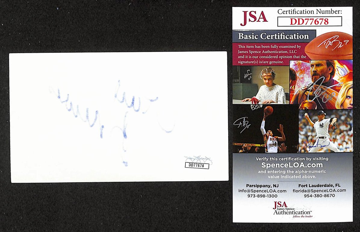Carl Brewer Autographed/Signed 3x5 Index Card Maple Leafs JSA BA209600