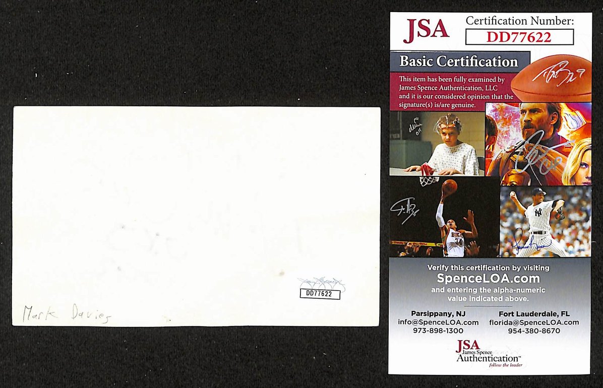 Mark Davis Autographed/Signed 3x5 Index Card Ugly Kid Joe Drummer JSA BA209463