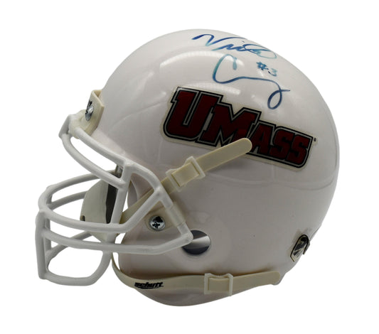 Victor Cruz UMASS Signed/Autographed Mini Helmet Steiner 208858