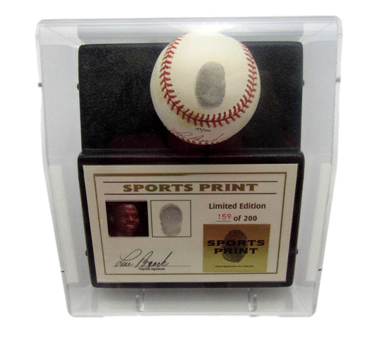 Lou Brock HOF Signed/Thumbprint Baseball Sports Print 159/200 BAS 208116