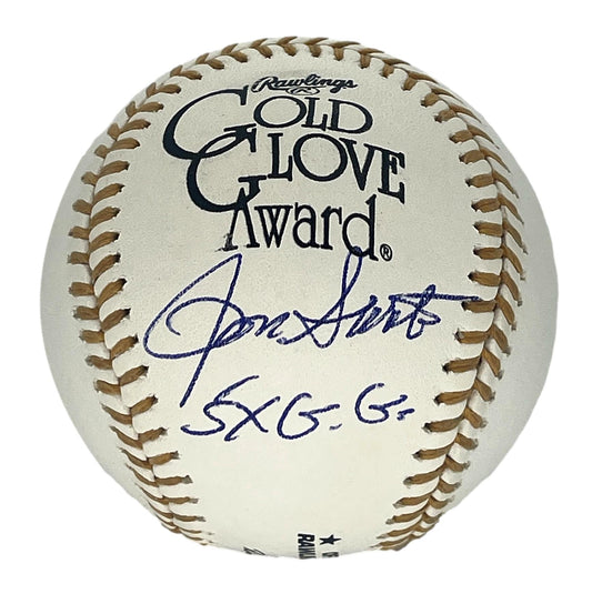 Ron Santo HOF Cubs Signed & Insc 5x G.G. Gold Glove Award Baseball JSA 196500