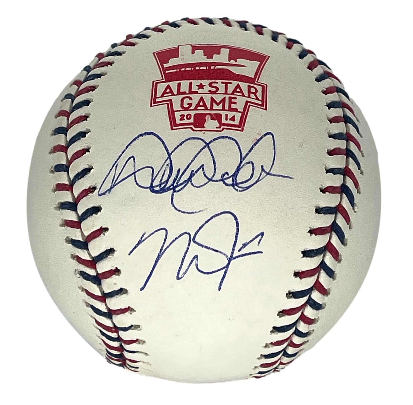 Derek Jeter & Mike Trout Duel Signed 2014 All-Star Baseball MLB Holo 196506