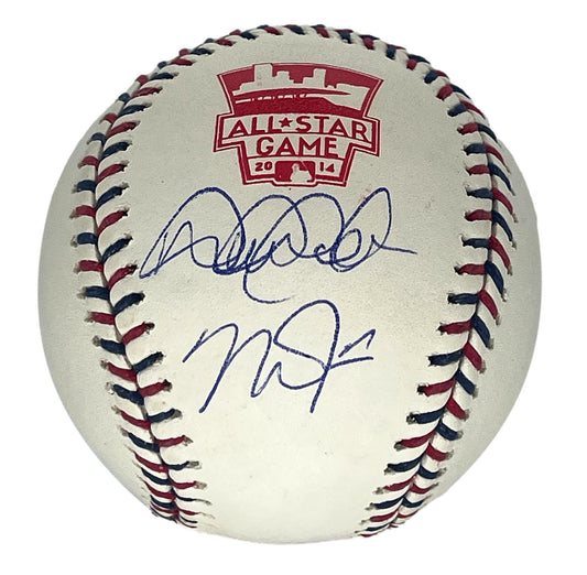 Derek Jeter & Mike Trout Duel Signed 2014 All-Star Baseball MLB Holo 196506