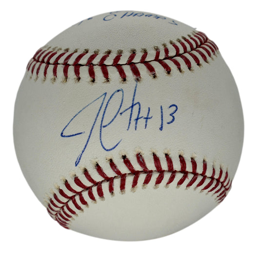 Jim Leyritz Yankees Signed & Insc 96 WS Champs Baseball MLB Steiner 209612