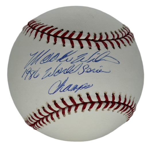 Mookie Wilson Mets Signed & Insc 1986 World Series Champs Baseball Steiner 09616