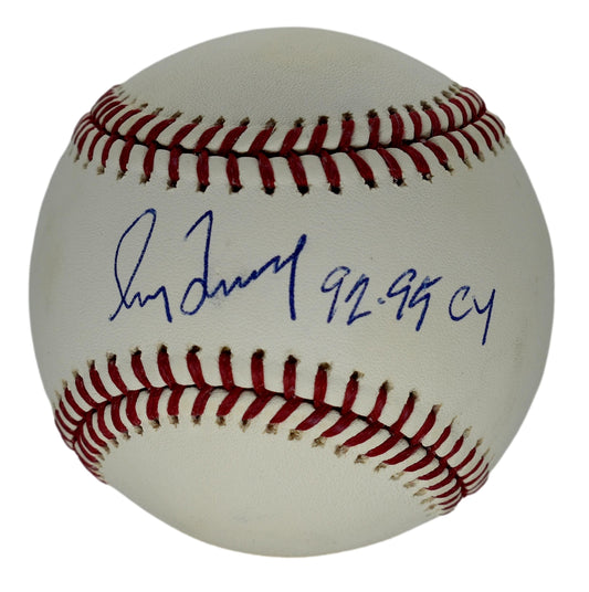 Greg Maddux HOF Braves Signed & Inscribed 1992-95 CY Baseball Beckett 209617