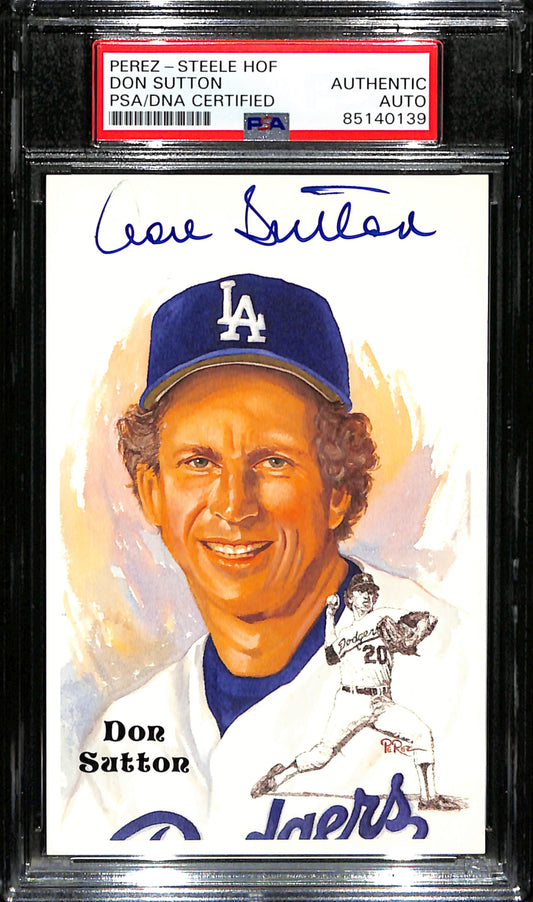 Don Sutton HOF Signed/Auto 1999 Perez-Steele Postcard LA Dodgers PSA/DNA 185053