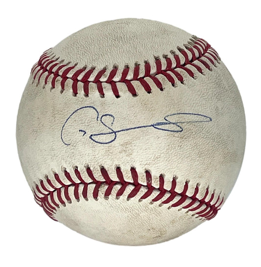 Gary Sanchez Yankees Signed Game Used Baseball 9/30/16 Steiner MLB 196499