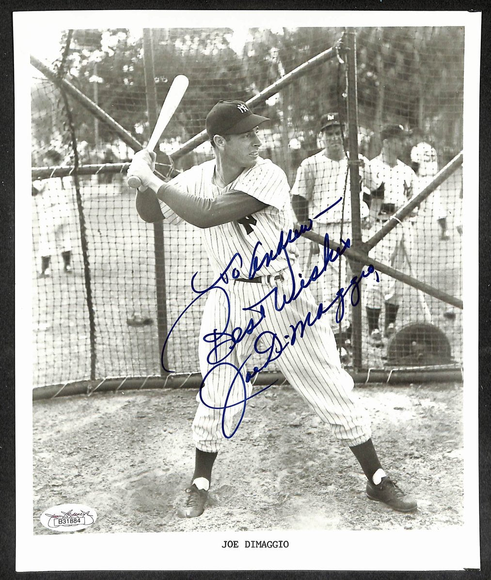 Joe DiMaggio HOF Yankees Signed/Autographed 8x10 JSA Letter 209679