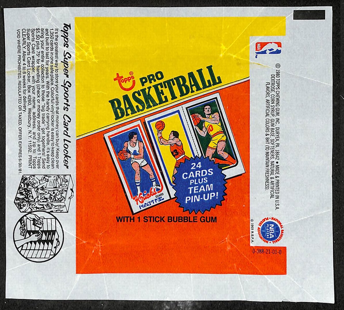 1980-81 Topps NBA Basketball Wax Pack Paper Wrapper Bird & Magic RC 209628