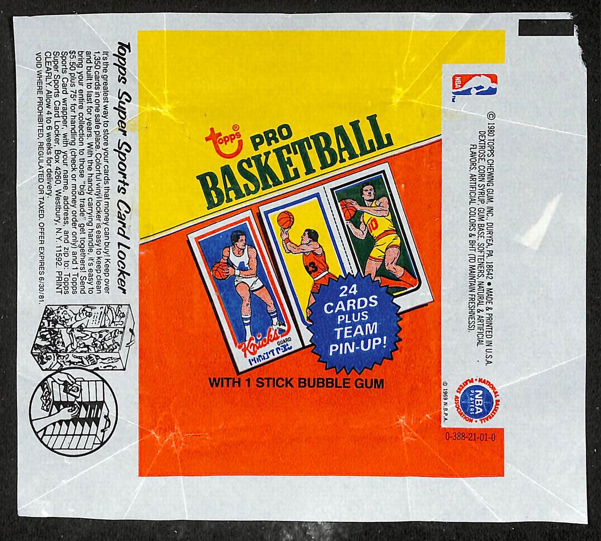 1980-81 Topps NBA Basketball Wax Pack Paper Wrapper Bird & Magic RC 209629