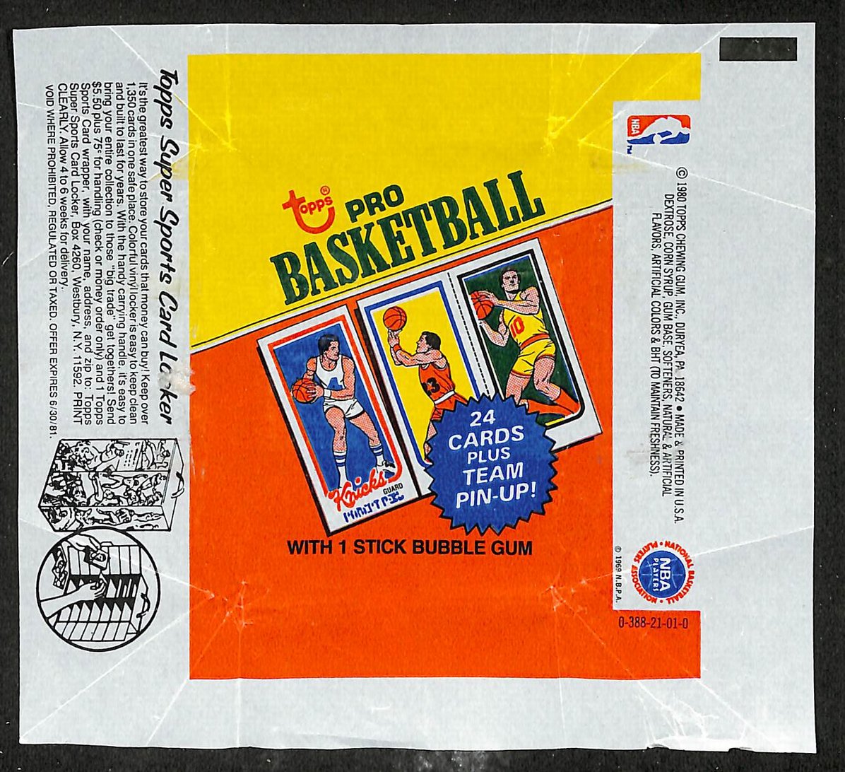 1980-81 Topps NBA Basketball Wax Pack Paper Wrapper Bird & Magic RC 209630