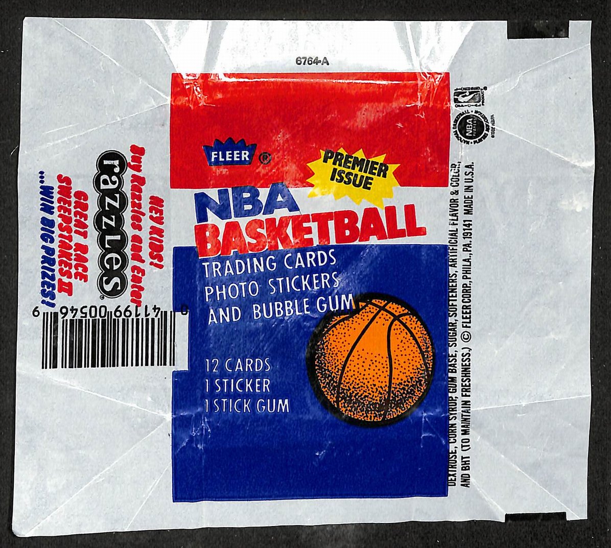 1986-87 Fleer NBA Basketball Wax Pack Wrapper Michael Jordan RC 209631