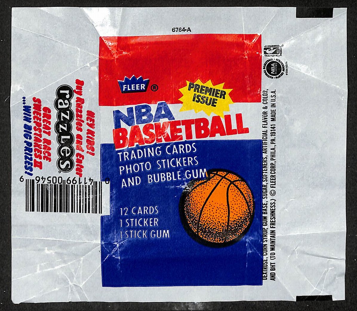 1986-87 Fleer NBA Basketball Wax Pack Wrapper Michael Jordan RC 209632