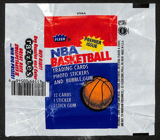 1986-87 Fleer NBA Basketball Wax Pack Wrapper Michael Jordan RC 209632