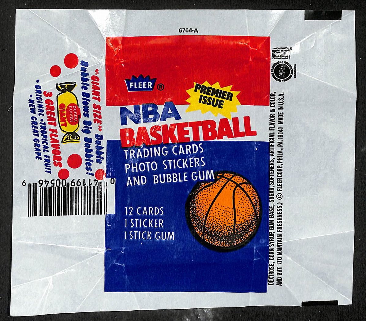 1986-87 Fleer NBA Basketball Wax Pack Wrapper Michael Jordan RC 209633
