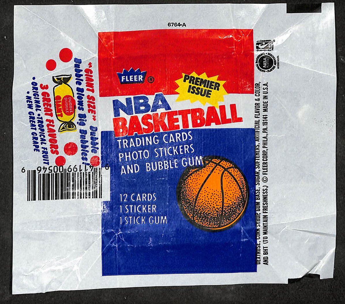 1986-87 Fleer NBA Basketball Wax Pack Wrapper Michael Jordan RC 209634