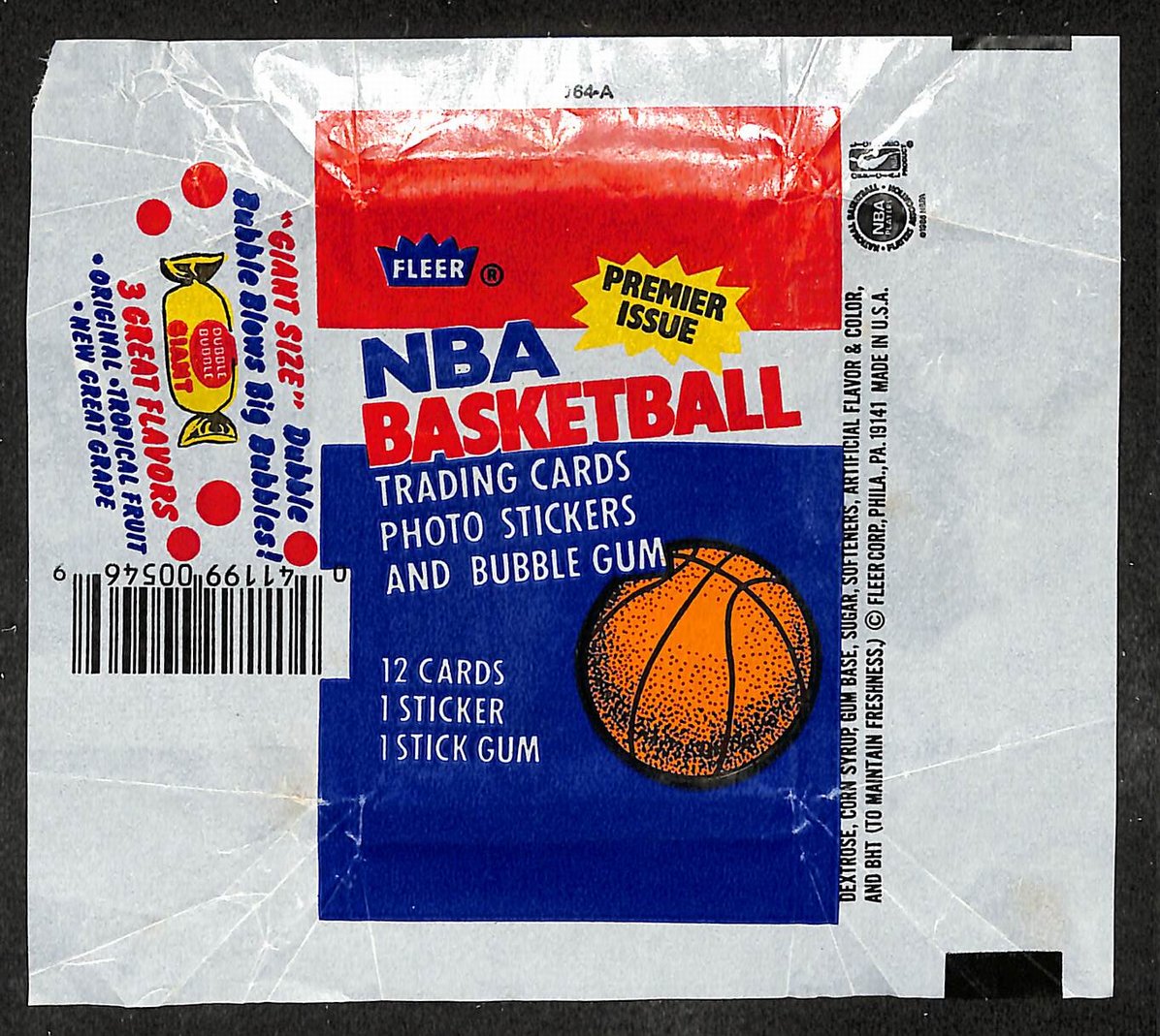 1986-87 Fleer NBA Basketball Wax Pack Wrapper Michael Jordan RC 209648