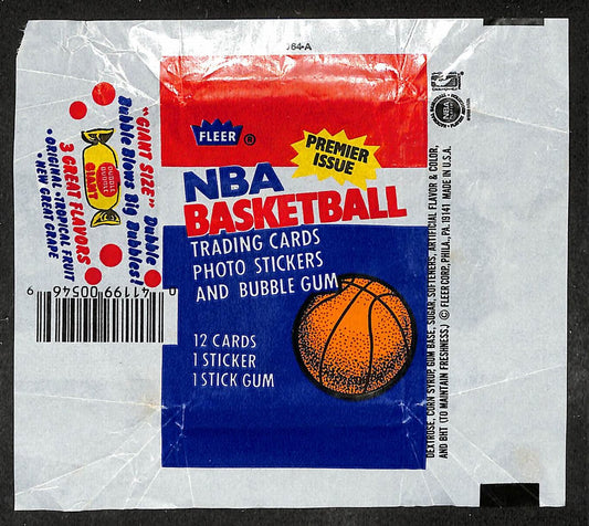 1986-87 Fleer NBA Basketball Wax Pack Wrapper Michael Jordan RC 209648