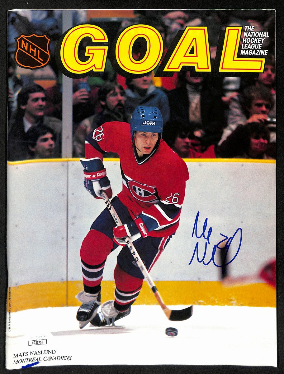 Mats Naslund Signed/Autographed 1984 NHL GOAL Magazine Canadiens JSA 198030