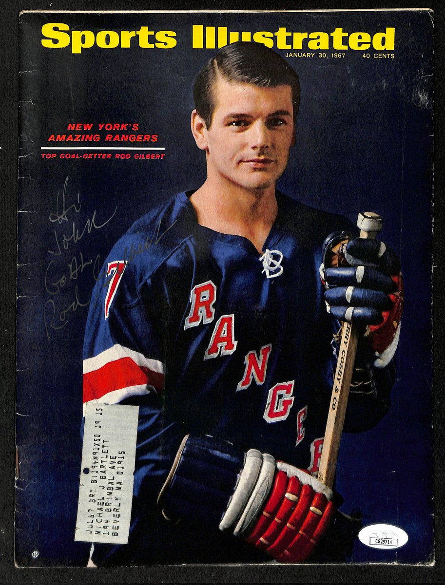 Rod Gilbert Signed 1967 Sports Illustrated Magazine Rangers JSA 198032