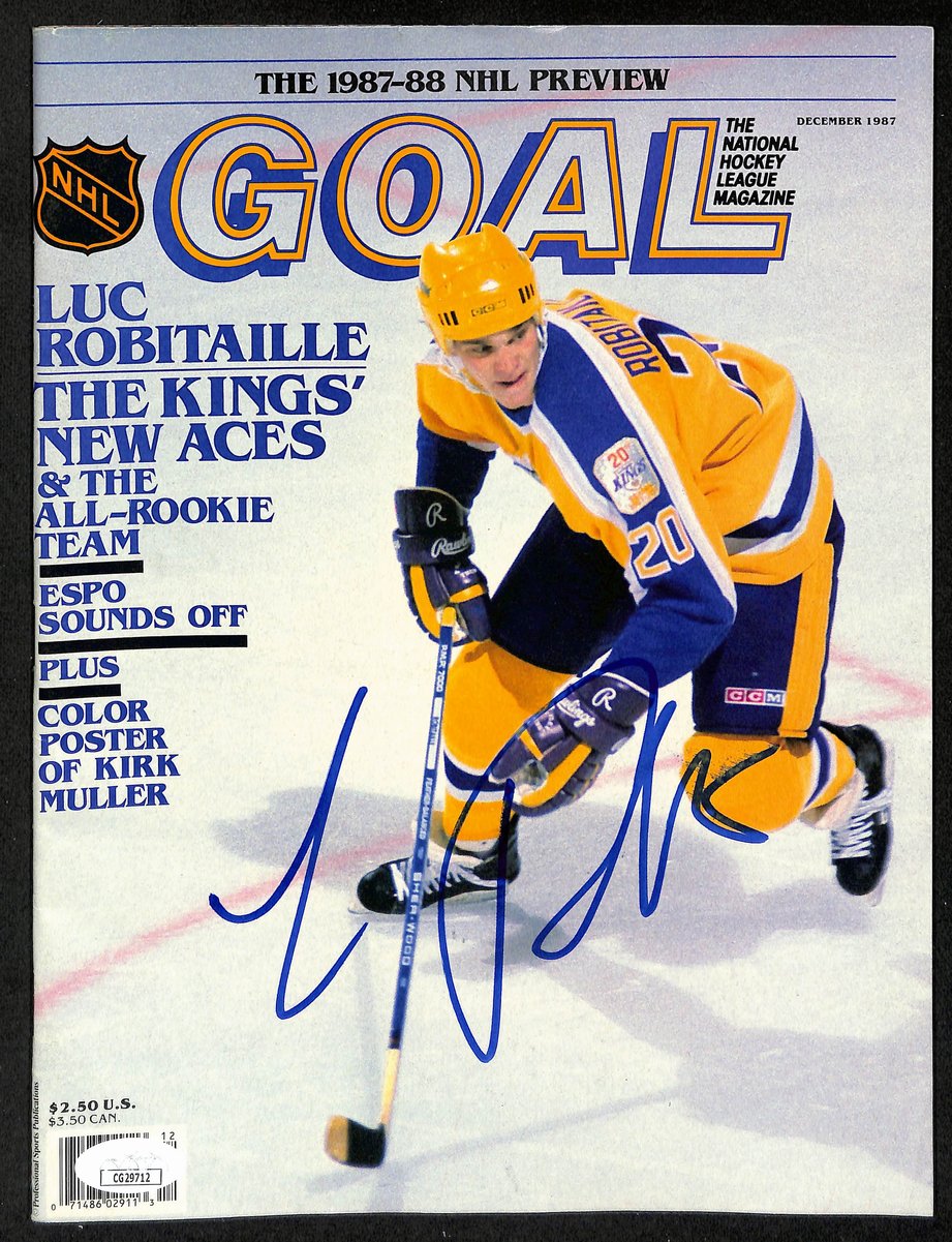 Luc Robitaille HOF Signed/Autographed 1987 NHL GOAL Magazine Kings JSA 198034