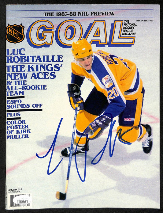 Luc Robitaille HOF Signed/Autographed 1987 NHL GOAL Magazine Kings JSA 198034