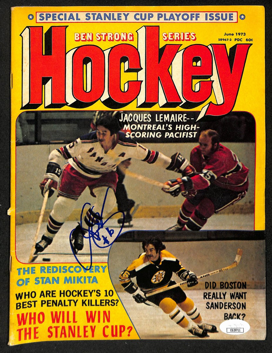 Jacques Lemaire Signed/Autographed 1973 Hockey Magazine Rangers JSA 198035