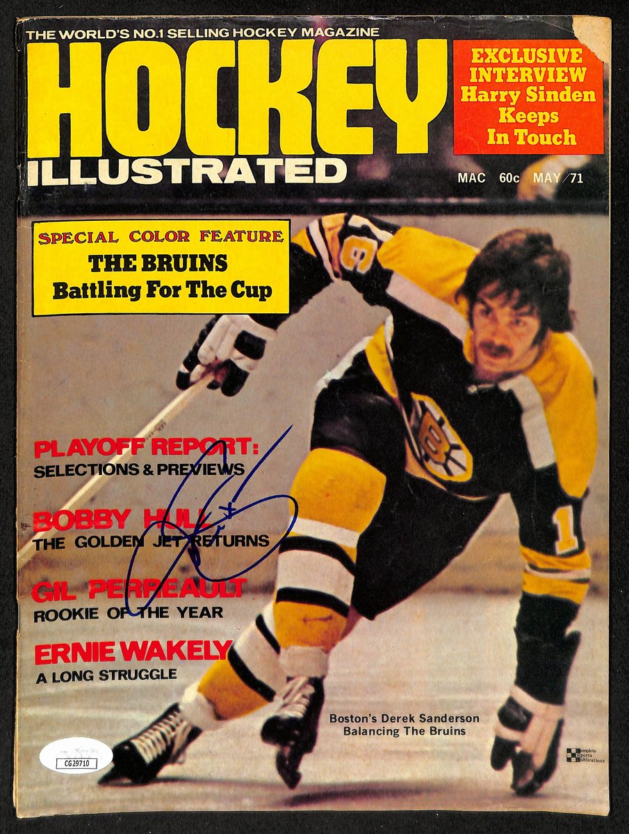 Derek Sanderson Signed 1971 Hockey Illustrated Magazine Bruins JSA 198036