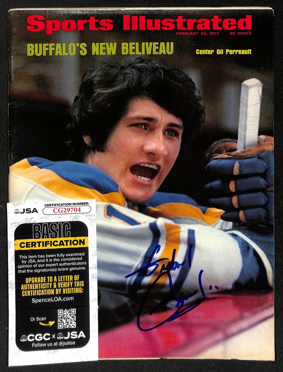 Gilbert Perreault HOF Signed 1973 Sports Illustrated Magazine Sabres JSA 198042