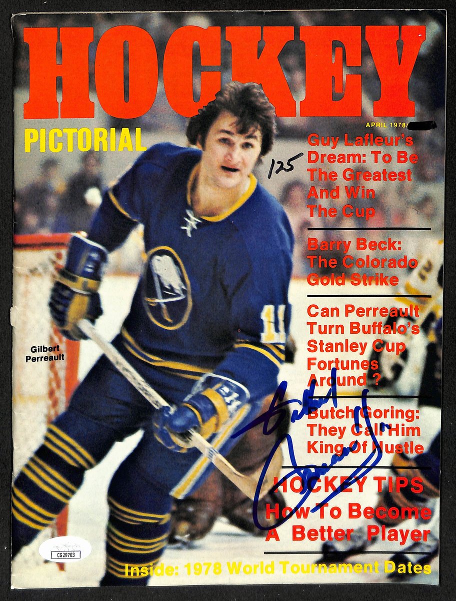 Gilbert Perreault HOF Signed 1978 Hockey Pictorial Magazine Sabres JSA 198043